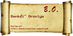Benkő Orsolya névjegykártya