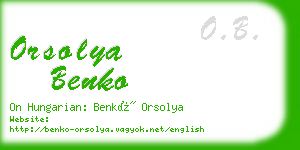 orsolya benko business card